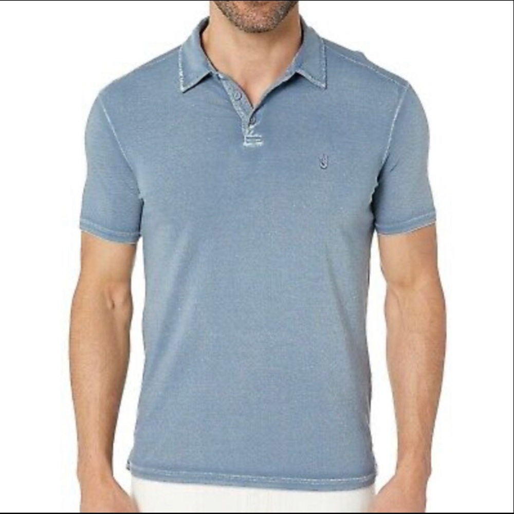 John Varvatos Peace Sign Polo Shirt Dutch Blue